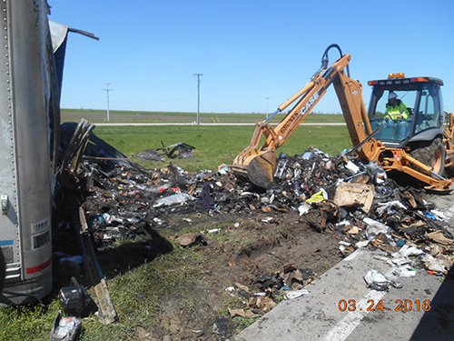 HazMat team collects debris