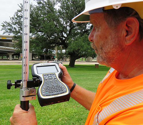 David Hollers operating a computerized data collector