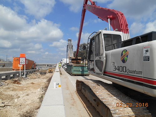 material and soil from a cleanup is placed in a special container