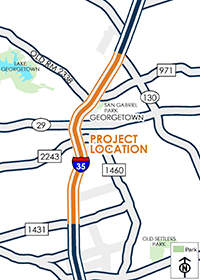 SH 130 to RM 1431 map