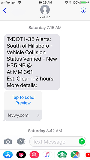 text alert