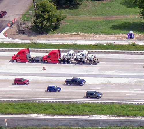 six-lane roadway